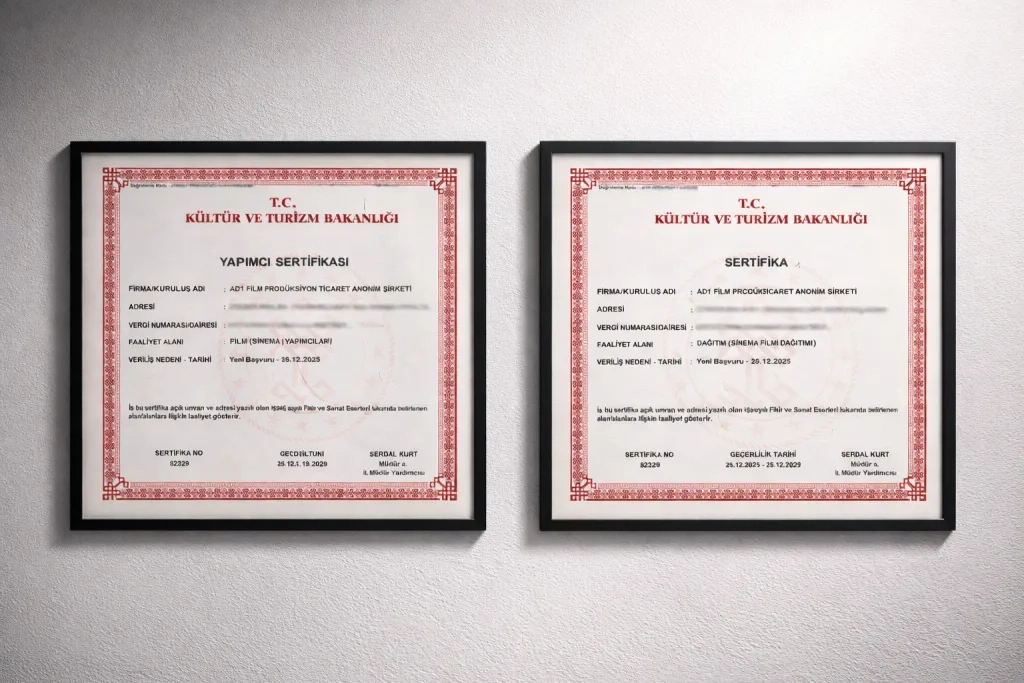 每日吃瓜影视制作许可证书展示